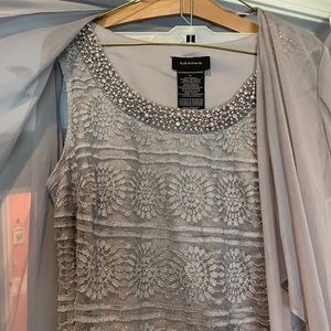 Size 16 R&M Richards 3 piece silver pantsuit NWOT